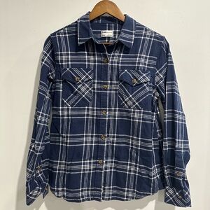 FRANK. BY FRANK & OAK 100% Cotton Blue Plaid Button Down Size M